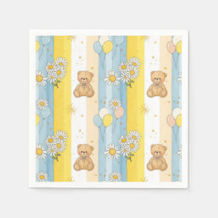 Teddybär-Daisy-Gartenmuster (13) Serviette