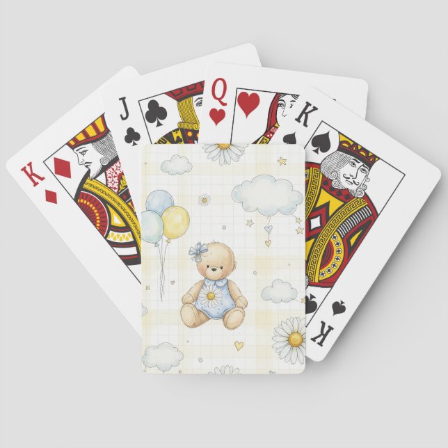 Teddybär-Daisy-Gartenmuster (15) Spielkarten (Rückseite)