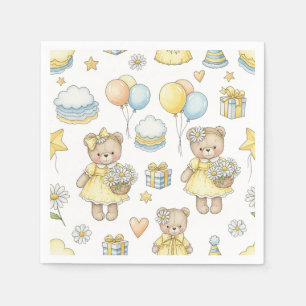 Teddybär-Daisy-Gartenmuster (16) Serviette