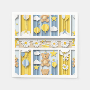 Teddybär-Daisy-Gartenmuster (18) Serviette