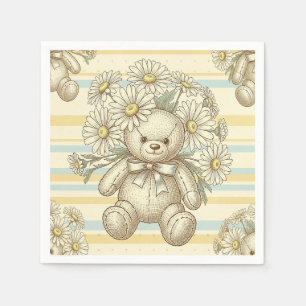 Teddybär-Daisy-Gartenmuster (1) Serviette