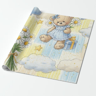 Teddybär-Daisy-Gartenmuster (2) Geschenkpapier
