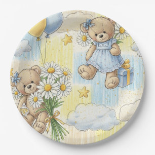 Teddybär-Daisy-Gartenmuster (2) Pappteller