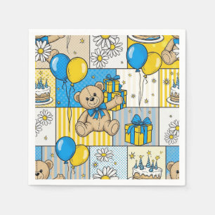 Teddybär-Daisy-Gartenmuster (4) Serviette