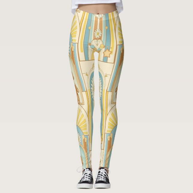 Teddybär-Daisy-Gartenmuster (6) Leggings (Vorderseite)