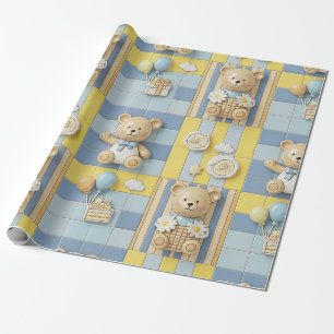 Teddybär-Daisy-Gartenmuster (7) Geschenkpapier