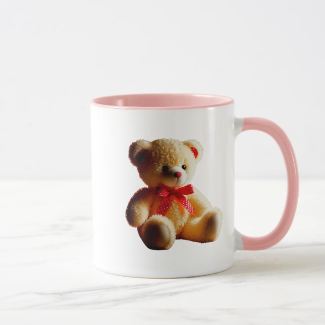 Teddybär, der sich gut hinsetzt. tasse (Rechts)