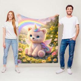 Teddybär-Einhorn-Luxusdecke Fleecedecke