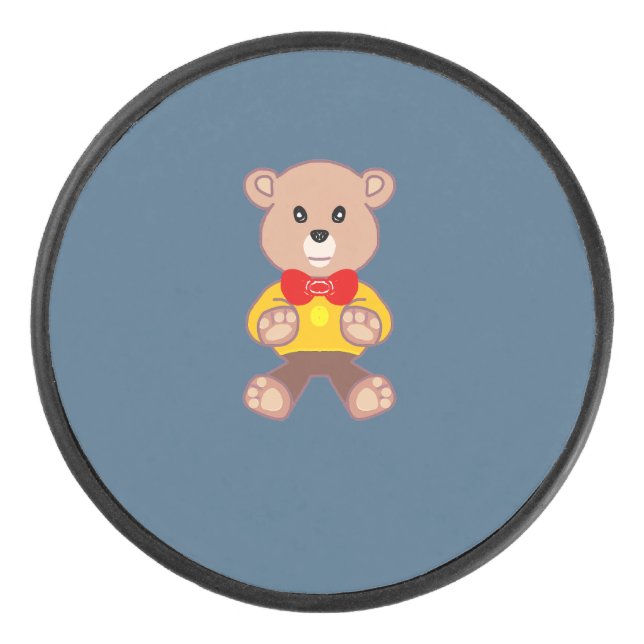 Teddybär  eishockey puck (Vorderseite)