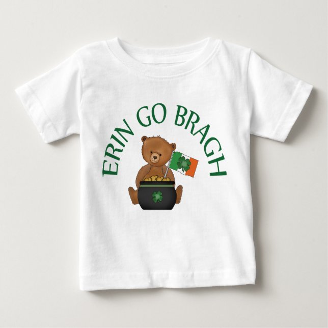 Teddybär Erin gehen Bragh Baby T-shirt (Vorderseite)