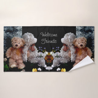 Teddybär-Freund-willkommene Freunde Badhandtuch Set
