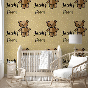 Teddybär für Kinderzimmer (Name hinzufügen) Tapete