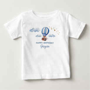 Teddybär Geburtstag Blau Baby T-shirt