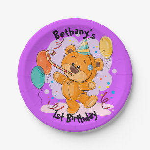 Teddybär-Geburtstag Pappteller