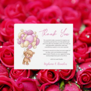 Teddybär Geburtstag Rosa Danke Feiertagskarte