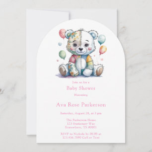 Teddybär genähter Patchwork Mädchen Bücher für Bab Einladung