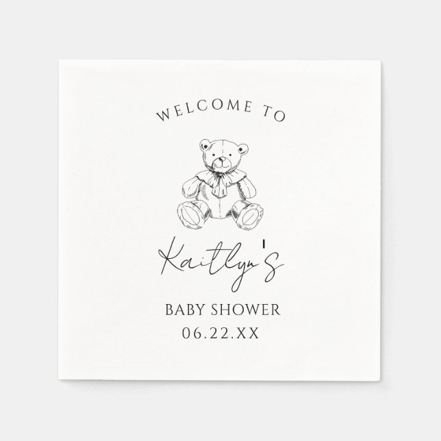Teddybär geschlechtsneutrale Papiertücher Serviette (Vorderseite)