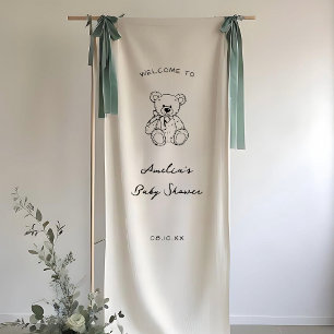 Teddybär handgezeichnete Babyparty Banner