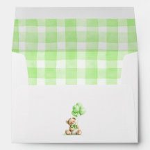 Teddybär hellgrün Gingham-Karo-Muster