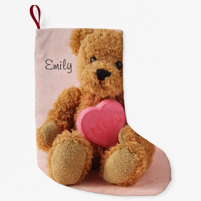 Teddybär I luv u Kleiner Weihnachtsstrumpf (Vorderseite)