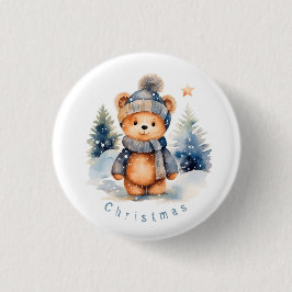 Teddybär im Wald, personalisiert Button
