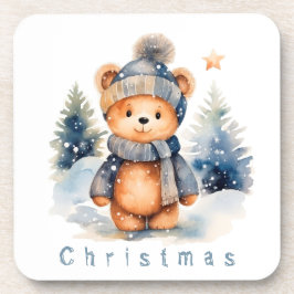 Teddybär im Wald, personalisiert Getränkeuntersetzer