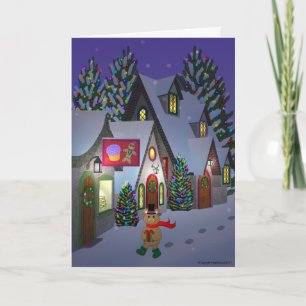 Teddybär in der Stadtkarte Feiertagskarte