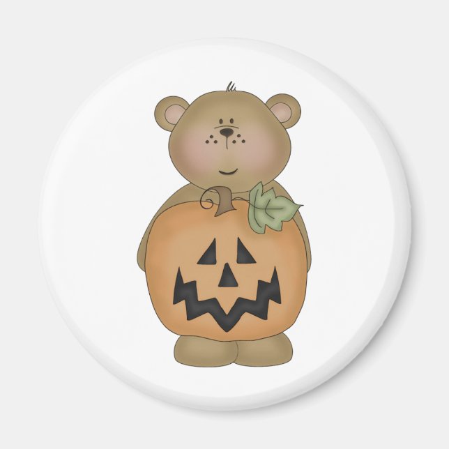 Teddybär Jack O'lantern Magnet (Vorne)