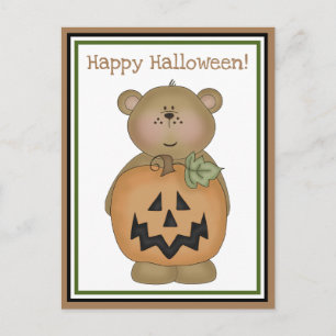 Teddybär Jack O'Lantern Postkarte