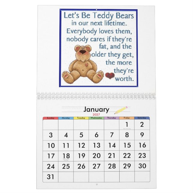 Teddybär-Kalender Kalender (Jan 2027)