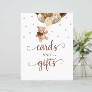 Teddybär Karten und Geschenke Tisch Schild Baby Sh