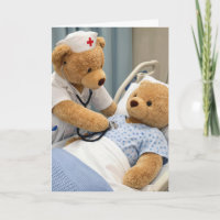 Teddybär Krankenschwester mit Stethoskop zum Gesun