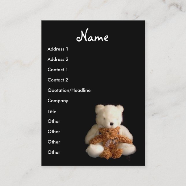 Teddybär-Lehrer-Visitenkarte - kundengerecht Visitenkarte (Vorderseite)