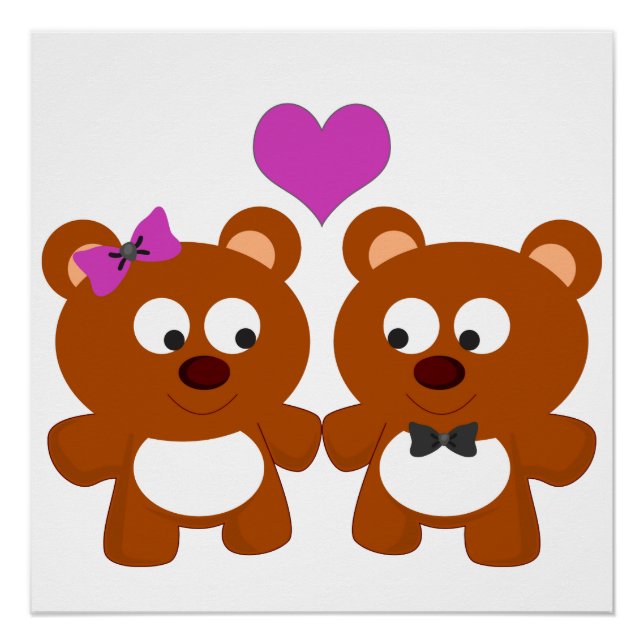 Teddybär Liebe Poster (Vorderseite)