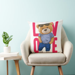 Teddybär Liebesdesign zum Valentinstag Kissen