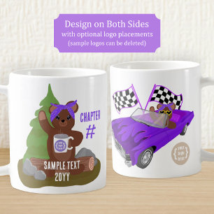 Teddybär, Logo der Purple Girls Youth Organization Kaffeetasse