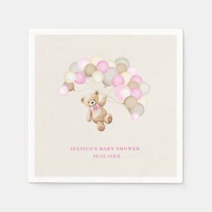 Teddybär-Mädchen-Baby-Party Serviette