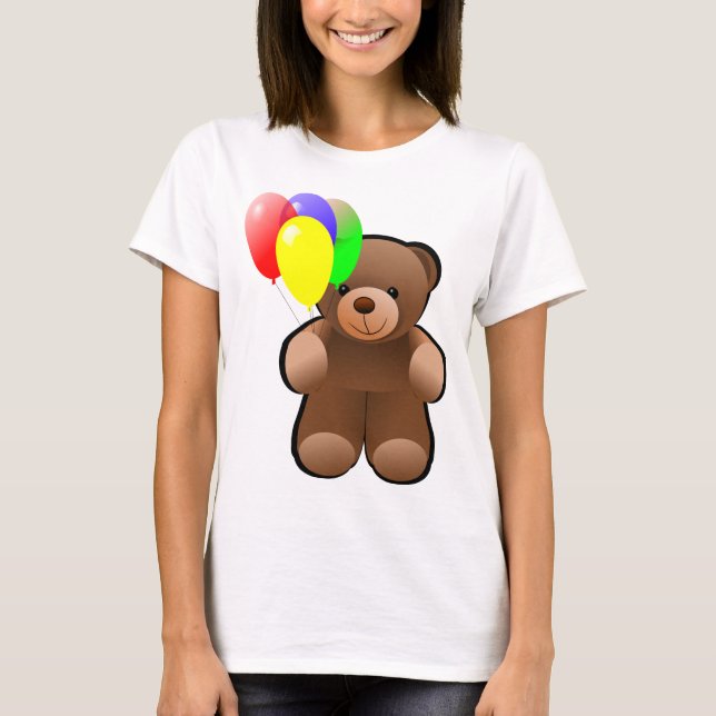 Teddybär mit Ballonen T-Shirt (Vorderseite)