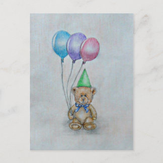 Teddybär mit Ballons Postkarte