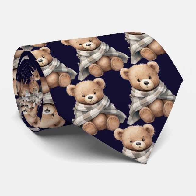 Teddybär mit Blankettschlips Krawatte (Gerollt)