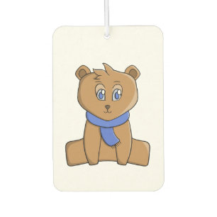 Teddybär mit blauem Schal Autolufterfrischer