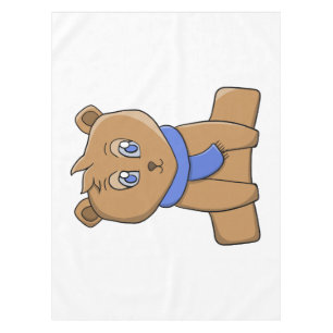 Teddybär mit blauem Schal Tischdecke