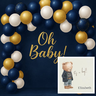 Teddybär mit eigenem Namen - Baby Shower - Es ist Serviette