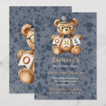 Teddybär mit EINEM Banner 1. Geburtstagsfeier