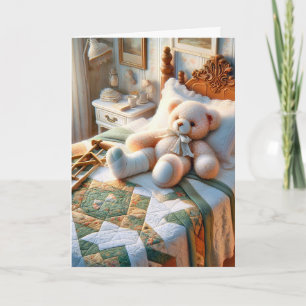 Teddybär mit gebrochenem Bein Karte