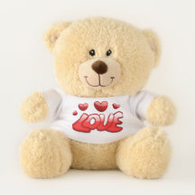 Teddybär mit Herz-Liebe-Zeichen