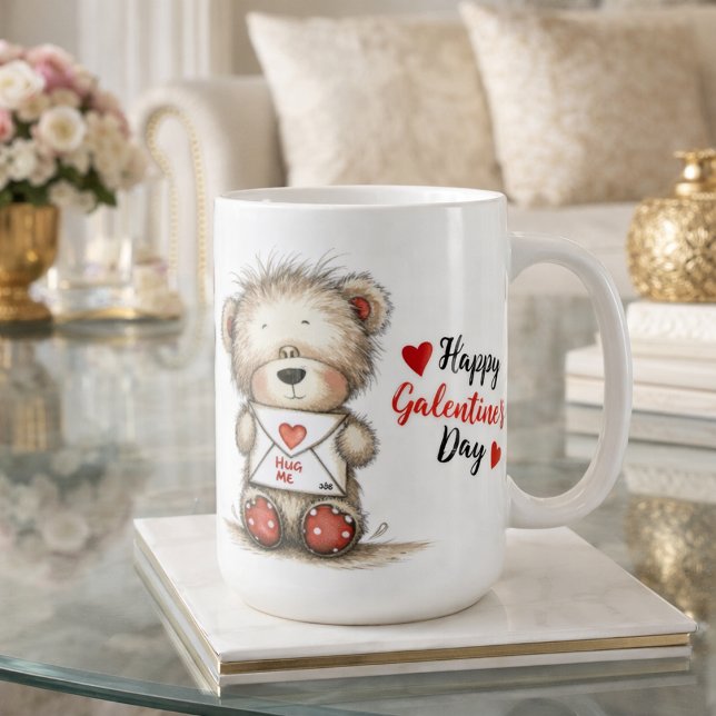 Teddybär mit herzversiegeltem Umschlag Kaffeetasse (Von Creator hochgeladen)