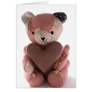 Teddybär mit Kalico-Herzkarte