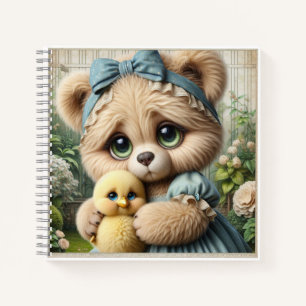 Teddybär mit Küken, von Natasha Us   Notizbuch