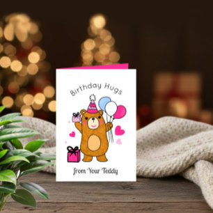 Teddybär mit Luftballons Geburtstagskarte Feiertagskarte